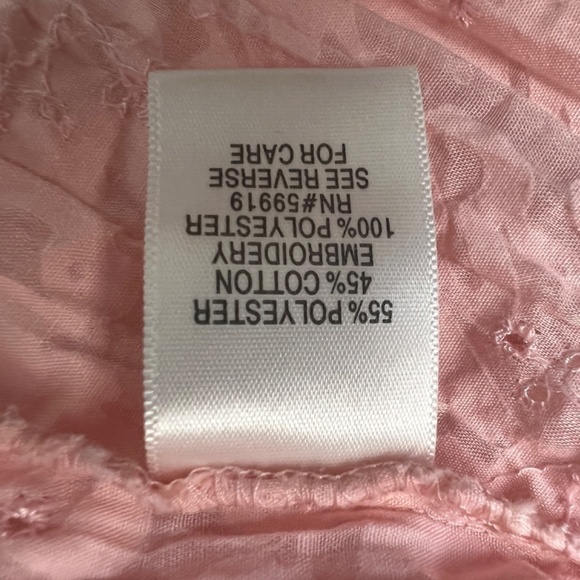 Apt.9 Embroidered Eyelet Soft Girl Fairy Prairie Cottage Pink Top Womens Medium - Picture 11 of 13